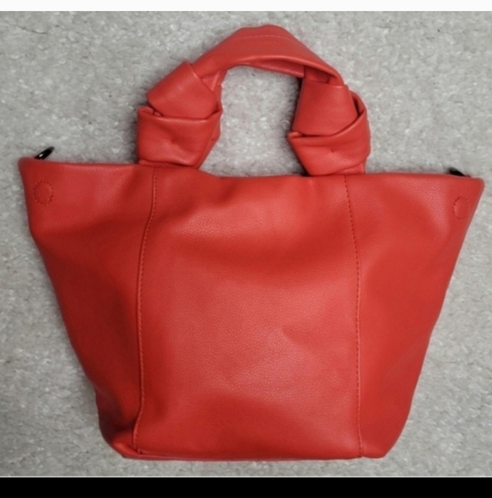 ZARA SMALL Vegan Knotted Top Handle Tote